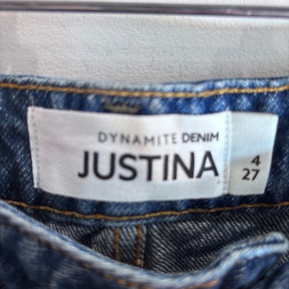 DYNAMITE Sz 27 Justina Jeans Mid-Wash Straight Leg high Waisted NEW WITH TAGS - Picture 9 of 16